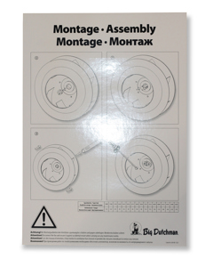 Aufkleber D/GB/F/RUS/CN: Montage - Freidrehendes Laufrad